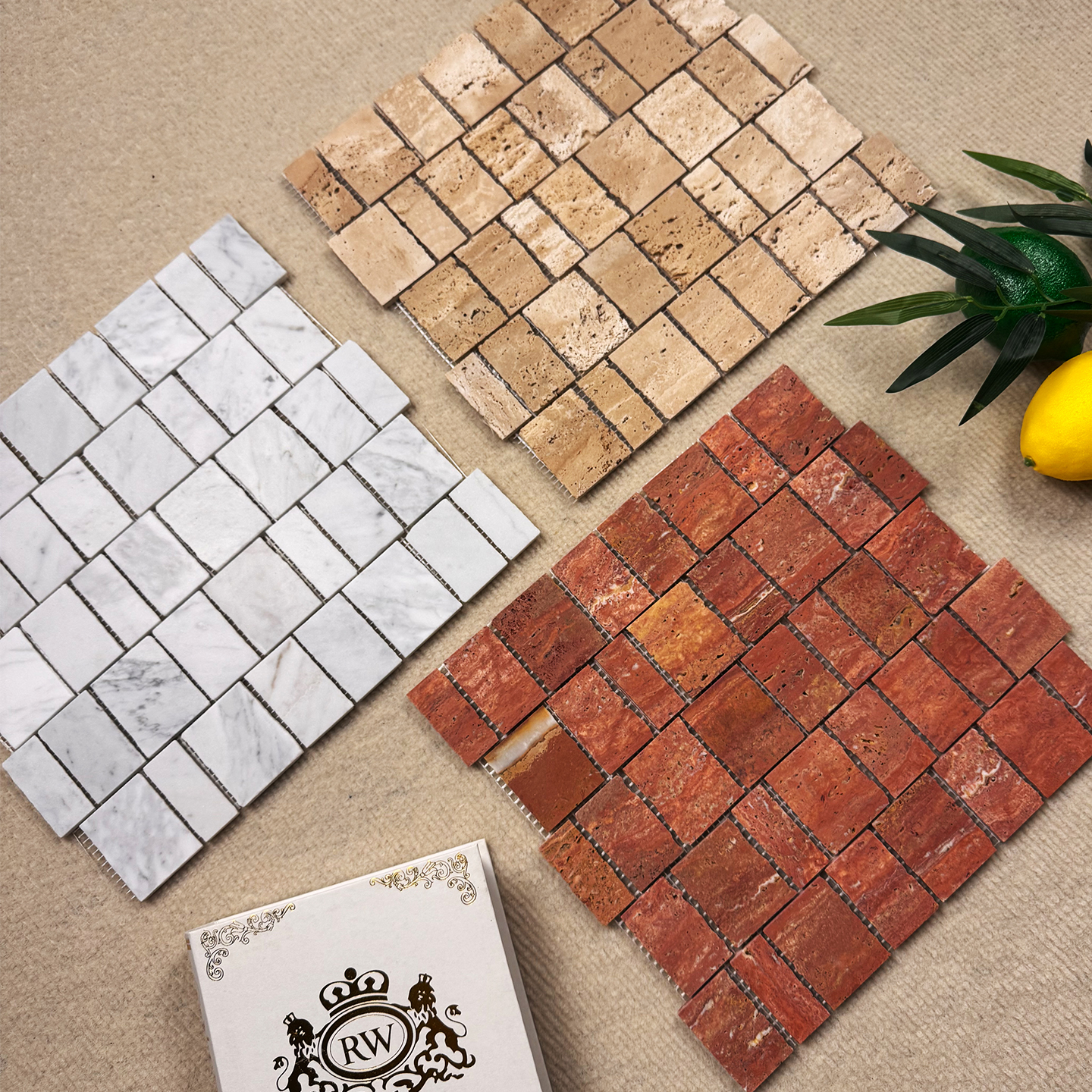 几何碎拼洞石马赛克店铺门头瓷砖