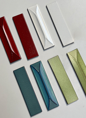 佳纷蓝白绿色窑变立体手工砖模具凸面拉丝面餐饮酒吧背景墙瓷砖