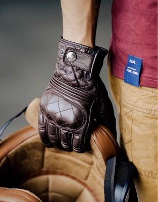 山系01真羊皮防摔触屏长款手套