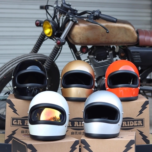 幽灵骑士str复古头盔GR RIDER哈雷chopper巡航小盔体全盔玻璃钢