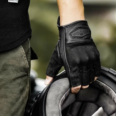 MRMOTOR半指手套牛皮防摔复古