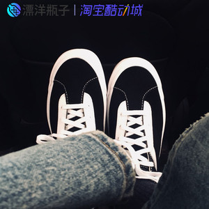 vans Bold Ni  黑白经典款低帮男女情侣帆布鞋滑板鞋VN0A3WLPOS7