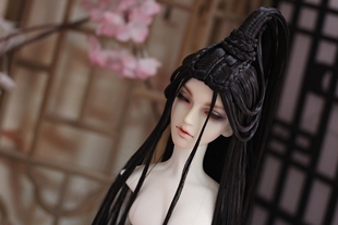 洛珞轩原创BJD三四分73叔造型假发 古风造型毛 古装假发【红雪】