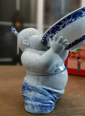 陶瓷人物摆件中国风工艺礼品摆饰中式艺术陶瓷娃娃禅意家居装饰客