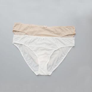 法国百年百货公司monoprix旗下 白肤波点蕾丝  三角全包内裤 女款