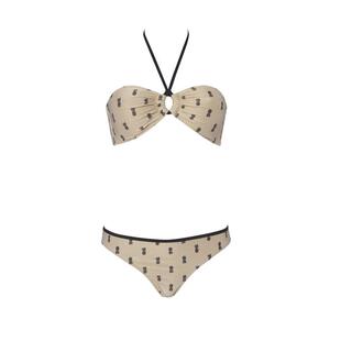 B23法国百货monoprix 比基尼套装 泳衣套装有胸垫系脖子肩带可取