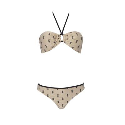 B23法国百货monoprix 比基尼套装 泳衣套装有胸垫系脖子肩带可取