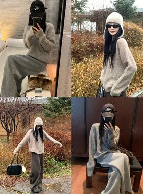 大小姐77 主推！轻奢山羊绒羊驼毛混纺～ 软糯慵懒高级感圆领毛衣