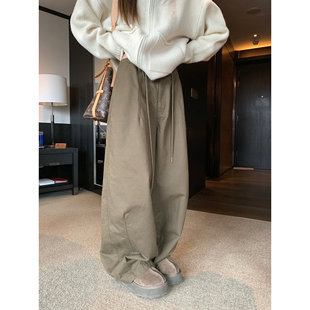 大小姐77立体分割结构感重工秋冬好搭工装裤抽绳休闲宽松裤阔腿裤