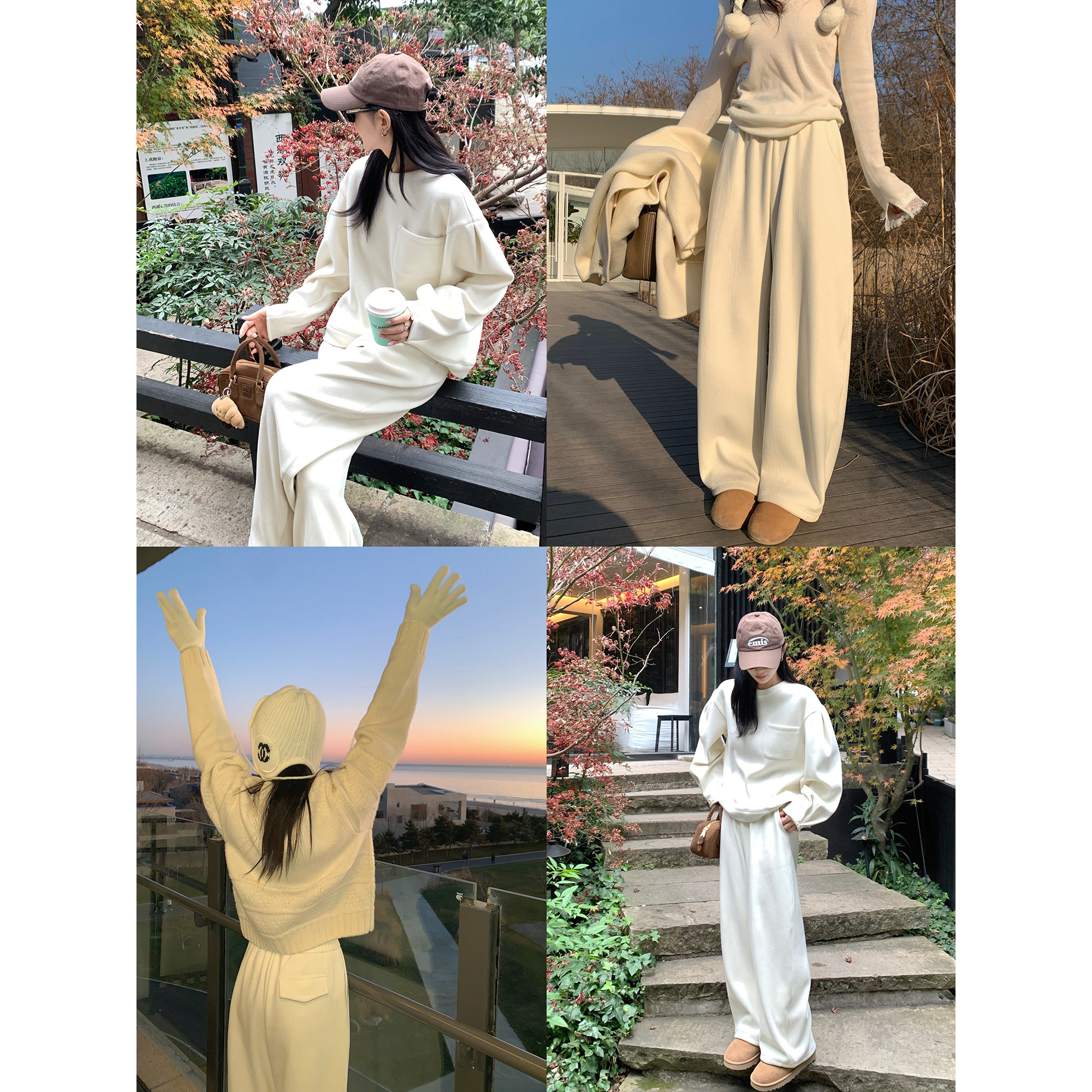 大小姐77 松弛感日常好穿加厚纽扣设计纸片人加绒卫衣阔腿裤套装,女装/女士精品,时尚套装,淘宝优惠券,粉丝福利购,淘宝优惠卷