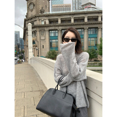 大小姐77 圆领松弛感毛衣 特定纱线马海毛羊毛～时髦高级薄薄长袖