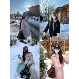 大小姐77本期bi收慵懒洋气搭配加分老钱风加厚连帽卫衣阔腿裤 套装