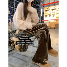 大小姐77囤货系列！韩国进口细腻版型chao好显瘦显腿长丝绒空气裤