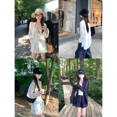 大小姐77 万年经典～100苎麻透气舒服高品质慵懒老钱衬衫短裤套