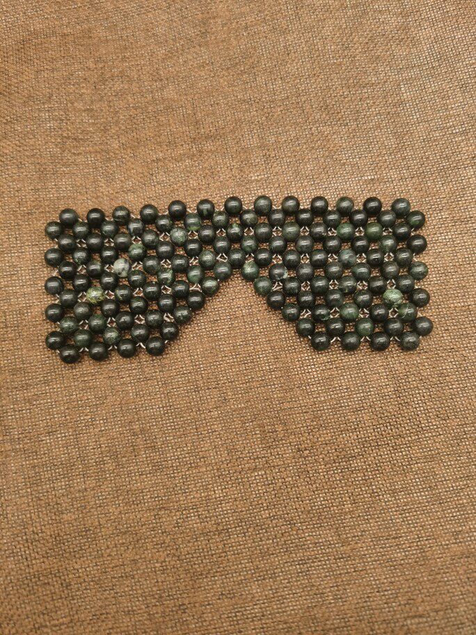 活动纯天然玉石眼罩药王石编制圆珠眼罩冷敷缓解眼疲劳护眼助睡眠