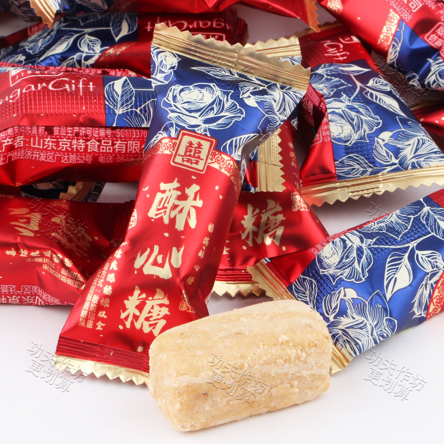 京特正品福满酥心糖酥质糖果喜结良缘福禄双全结婚庆喜糖蓝好吃高