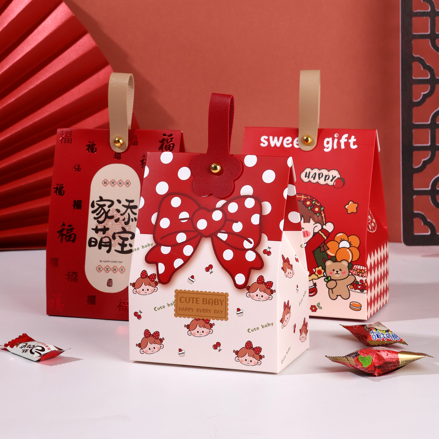 宝宝诞生礼成品喜蛋礼盒含糖果男女孩满月宴出生喜饼百日喜糖回礼
