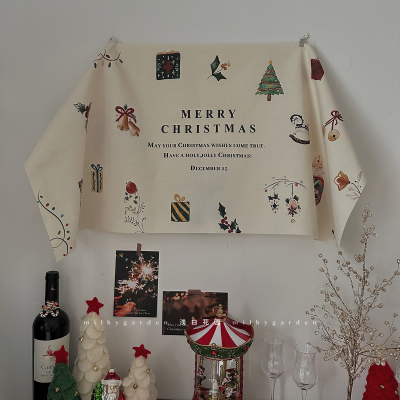 ins圣诞可爱挂布装饰拍照背景