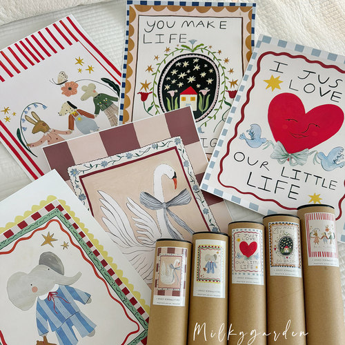 治愈手绘复古小众艺术海报装饰画