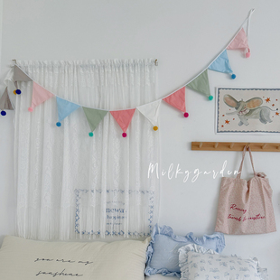milky garden马戏团可爱风棉布三角旗拉花儿童房装饰拍照背景拉旗