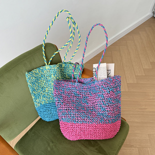 garden森系ins草编包包女编织单肩包旅游手提袋海边沙滩度假