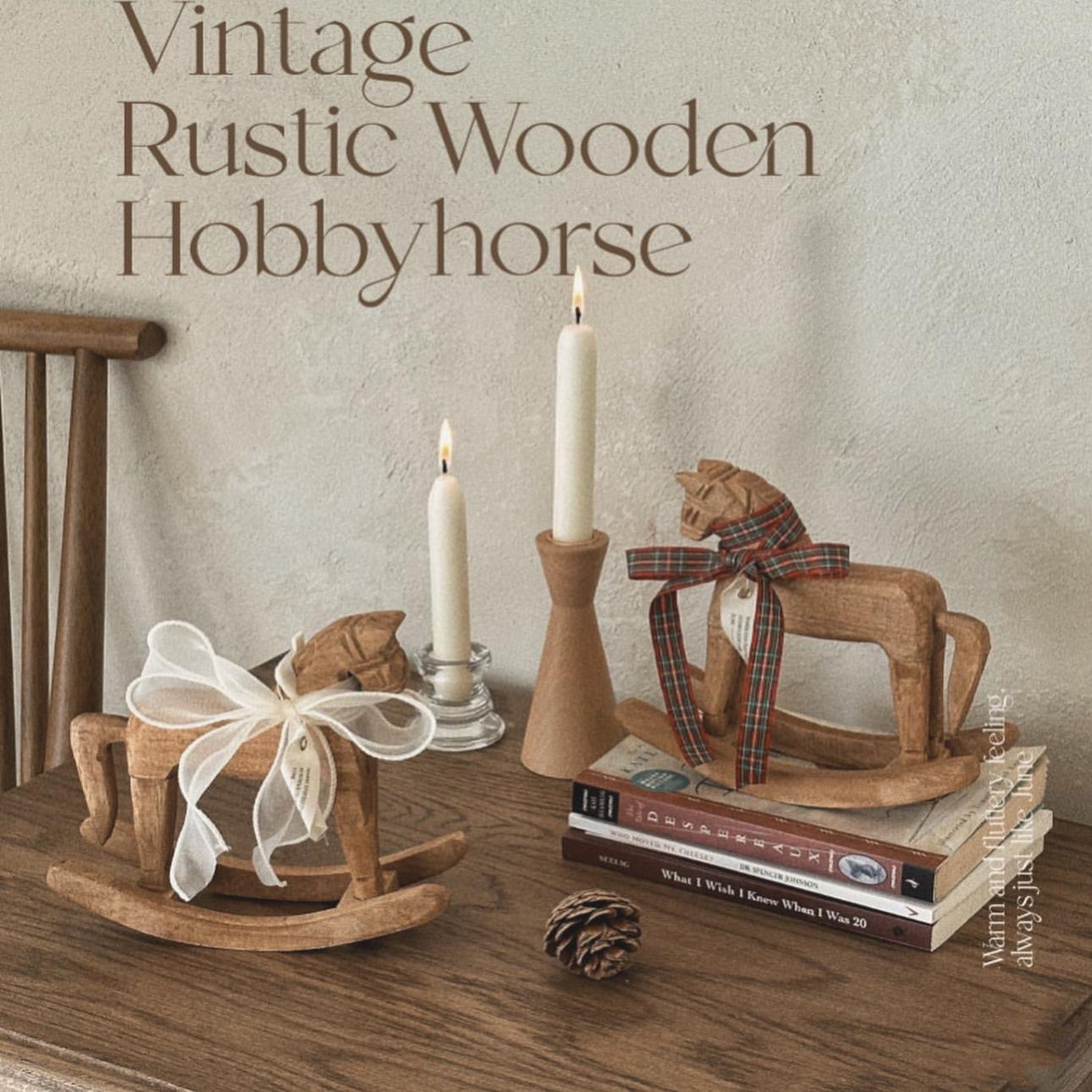 实木儿童房装饰摆件拍照道具木马