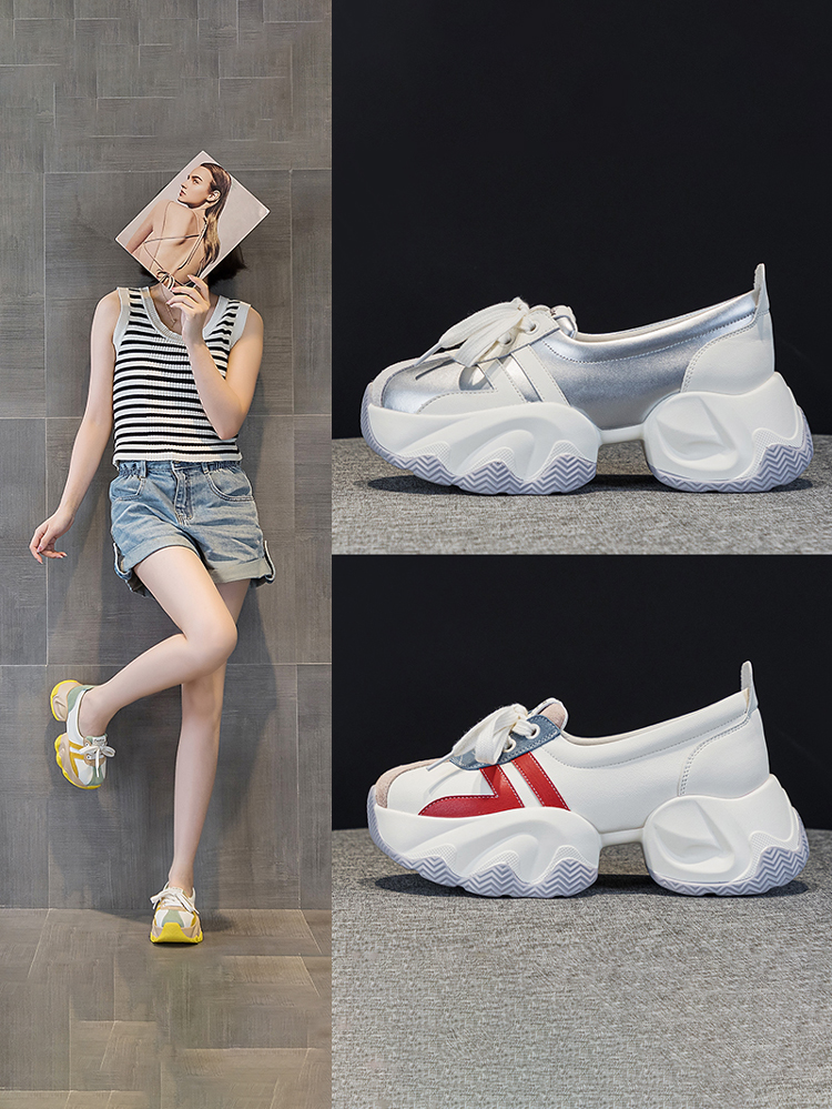 厚底浅口小白鞋百搭增高