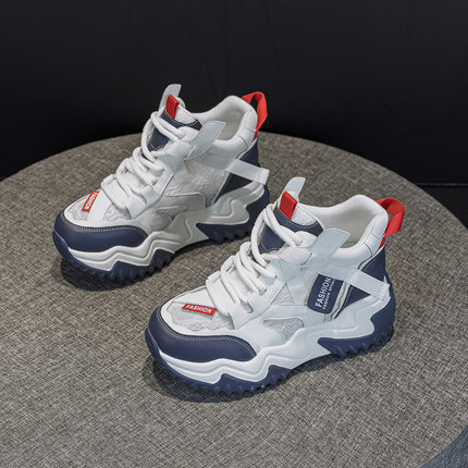 增高7厘米网面老爹鞋女2026春夏新款透气百搭小个子厚底休闲女鞋