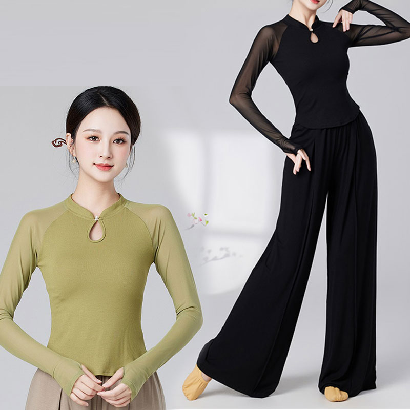 古风款立领舞蹈练功服上衣春夏
