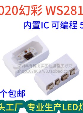 4020幻彩WS2812b SK6812内置IC可控4020RGB侧发光幻彩灯珠LED