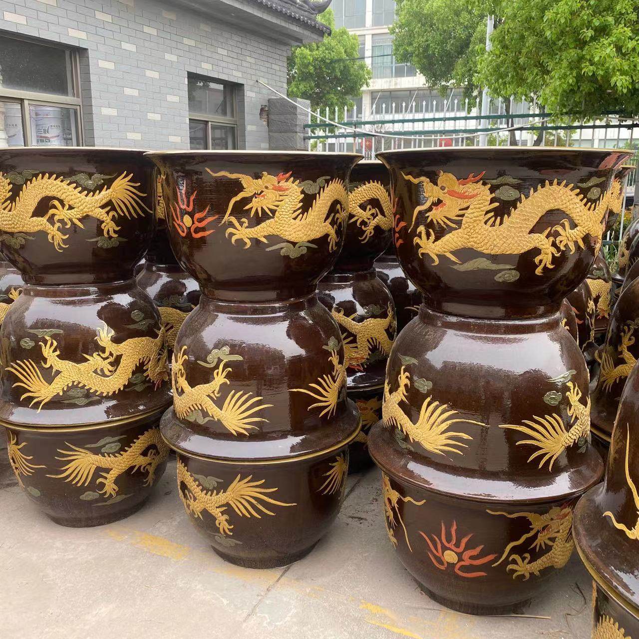 超大花盆陶瓷特大号种树龙缸铁树花盆家用庭院大型陶土大缸盆清仓