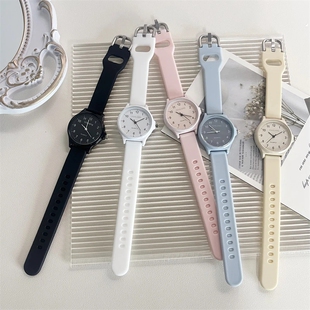 公务员考试专用手表女款 学霸初中生高中学生静音防水学院风石英表