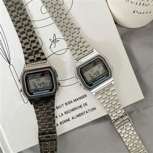 复古港风方块电子表ins风青少年学生手表防水初中高中原宿风腕表