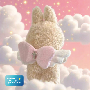 tirelire 天使粉色爱心翅膀拉布布labubu搪胶公仔魈娃娃 仅娃衣