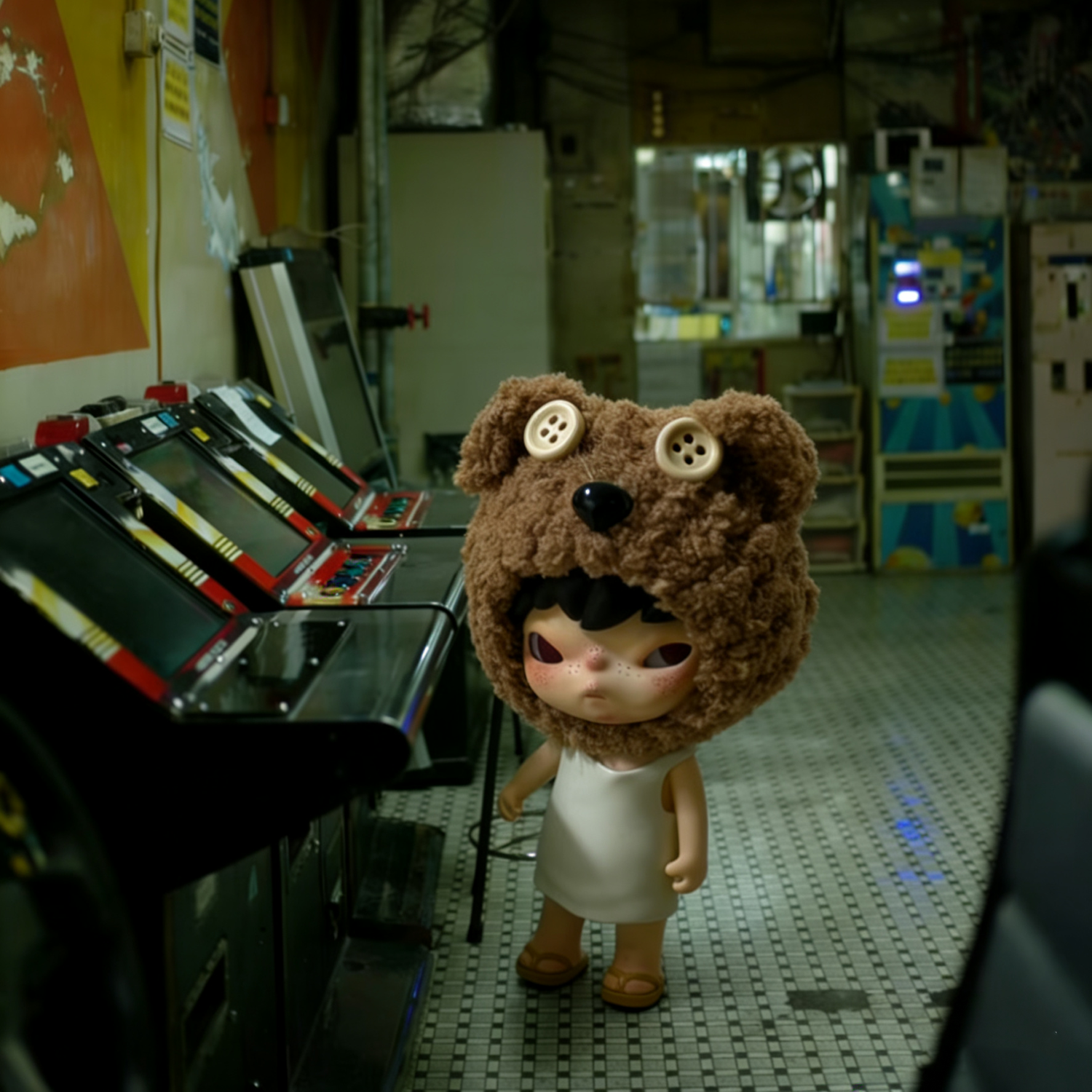 tirelire 棕色玩具小熊帽子头套Hirono小野盲盒搪胶公仔 仅娃衣,模玩/动漫/周边/娃圈三坑/桌游,潮玩娃衣,淘宝优惠券,粉丝福利购,淘宝优惠卷