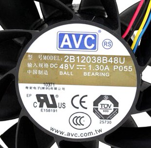 AVC 12038 48V 1.3A 12CM 12厘米 变频器 大风量风扇 2B12038B48U
