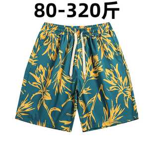 五分裤 特大码 胖子加肥加大号超宽松速干沙滩花泳裤 短裤 衩 冰丝男装
