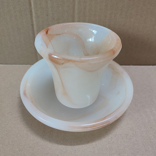 灯具配件大全绯色仿玉石灯杯灯碟蜡烛吊灯E14螺口灯罩