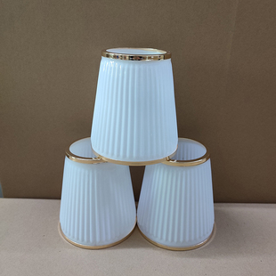 灯具配件大全条纹光面玻璃灯罩E14螺口客厅水晶壁灯LED换新外壳罩