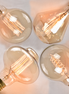 爱迪生钨丝灯泡E27螺口复古调光灯泡40w瓦G95钻石白炽灯泡球型泡