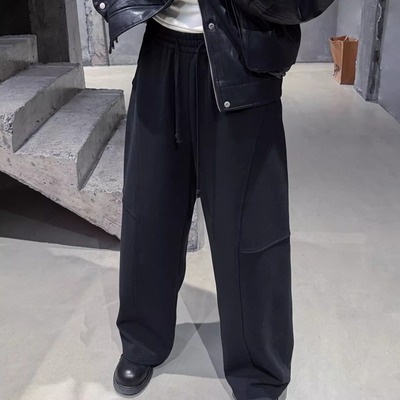 Mr.ye 黑标“6代” 480g加绒纯棉弯刀裤宽松束脚阔腿裤子休闲卫裤