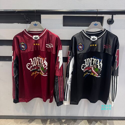 Adidas 三叶草男女疯狂动物城联名款撞色长袖T恤 KX4898 KX4899
