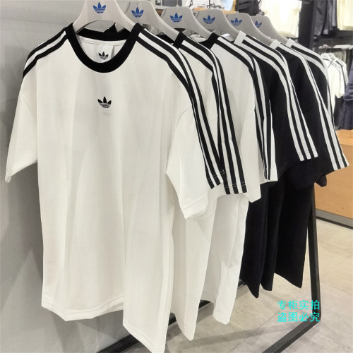 Adidas阿迪达斯三叶草男女复古休闲宽松圆领短袖T恤KD5829 KD5830