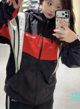 Adidas阿迪达斯三叶草26年春季男女撞色连帽宽松运动外套KW4809