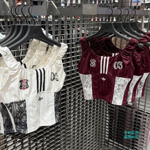 Adidas三叶草26年夏季新款女子蕾丝柔软亲肤运动背心KU4750KU4751