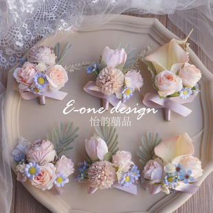 2025韩式婚礼结婚胸花手腕花新娘新郎父母亲家人伴娘伴郎开业庆典