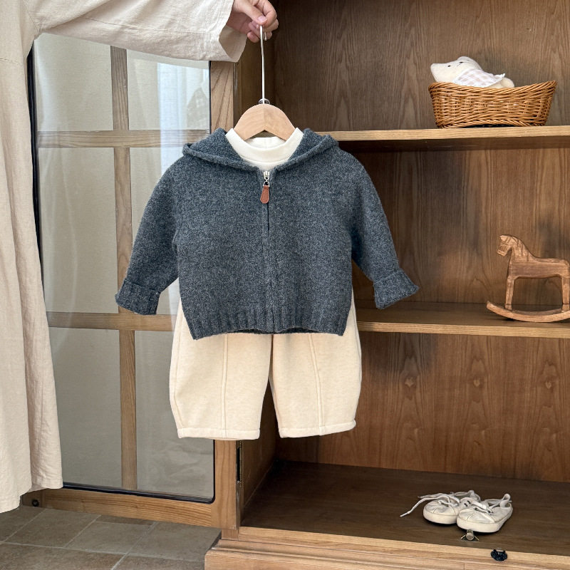 婴儿衣服毛衣秋冬季男宝宝套装深秋加厚新款一岁韩版婴幼儿三件套