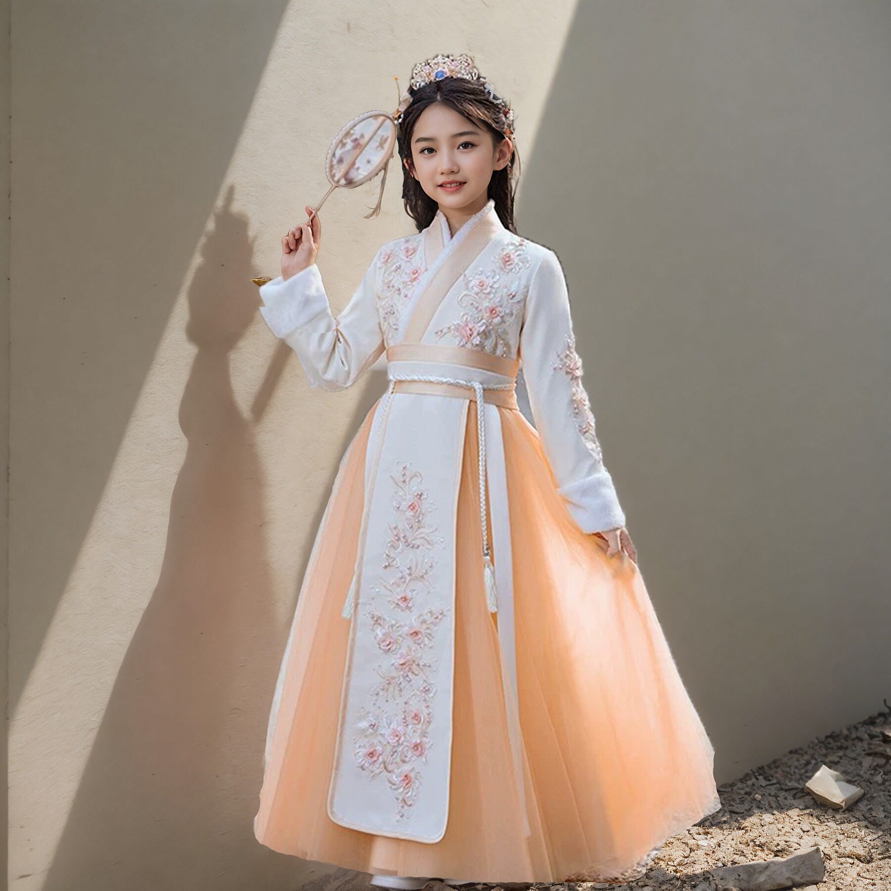 儿童汉服套装2026新款加厚超仙女童汉服襦裙小女孩冬季古风拜年服
