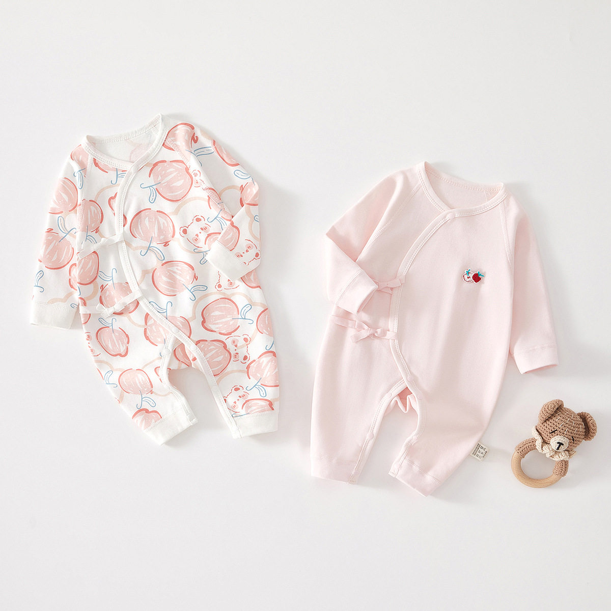 新生婴儿儿蝴蝶衣服春秋四季纯棉无骨和尚服0-3月6初生女宝宝哈衣
