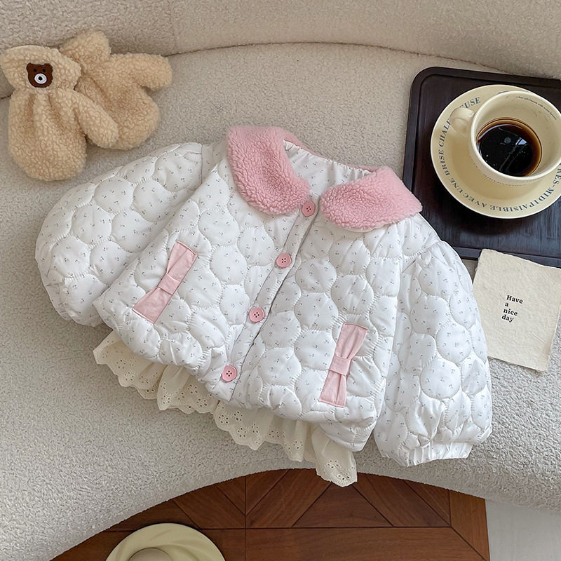 【现货】QW269130儿童棉衣2026秋冬新品女童棉服绗缝菱格纹不跑棉